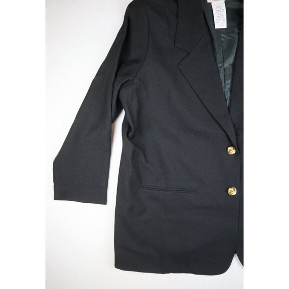WOMEN'S BLACK 2-BUTTON BLAZER SUIT JACKET - LASTING COMFORT - NOTCH LAPEL - Picture 5 of 7